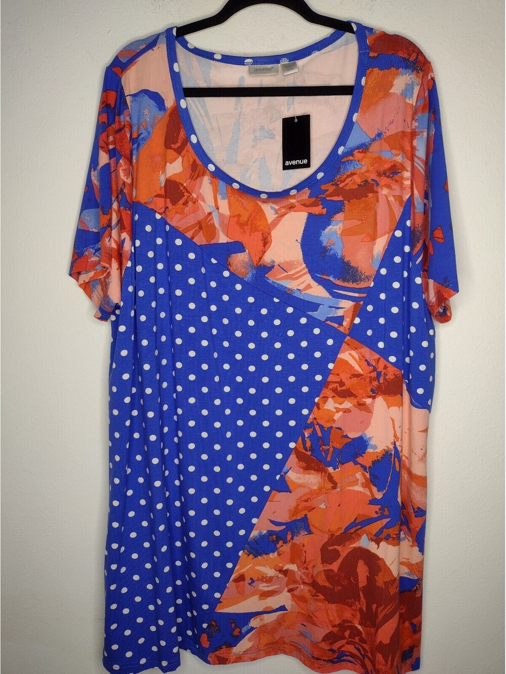 NWT Avenue Women's Pink/Blue/Tunic Pia Layered Top Size 26/28